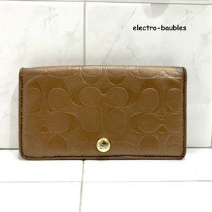 Coach Embossed Bronze/Gold Leather Demi Wallet #46536 - GUC